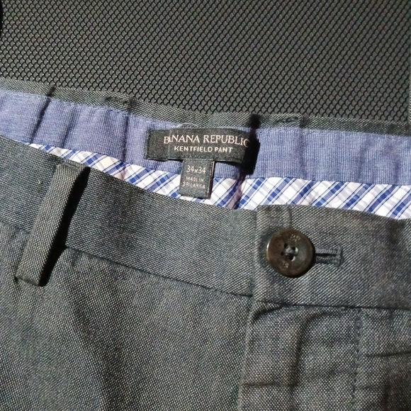 Banana Republic Kentfield Pant Men's Dark Gray Dress Pants. Size 34x34 - Picture 6 of 9